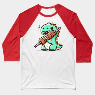 Dino Eat Kebab Baseball T-Shirt